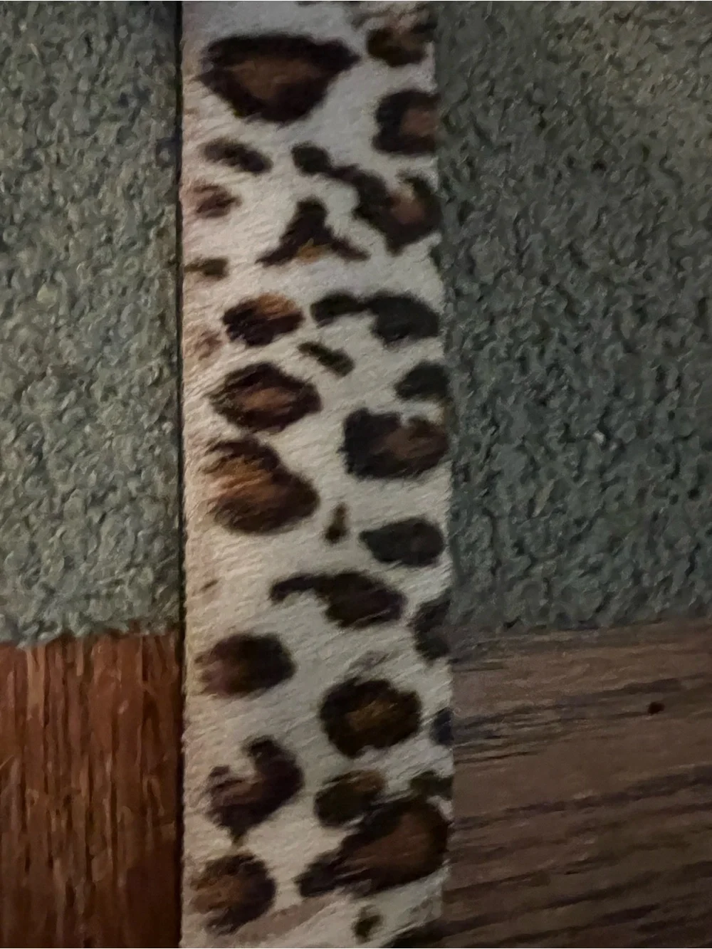 Calvin Klein Leopard Haircalf Belt with Silver Buckle